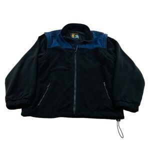 Forrester's Black & Blue Long Sleeve Polyester Zip Off Sleeve Jacket Size Large